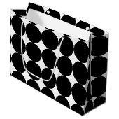 Black White Retro Geometric Cirtern Pattern Groot Cadeauzakje (Voorkant Gekanteld)
