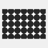 Black White Retro Geometric Cirtern Pattern Inpakpapier Vel (Voorkant 2)