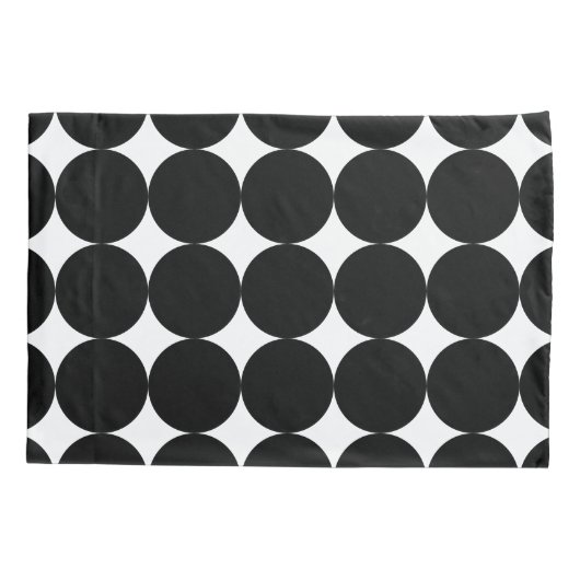 Black White Retro Geometric Cirtern Pattern Kussensloop (Achterkant)