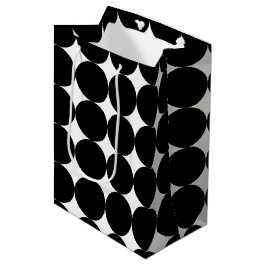 Black White Retro Geometric Cirtern Pattern Medium Cadeauzakje