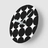 Black White Retro Geometric Cirtern Pattern Ronde Klok (Hoek)