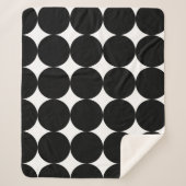 Black White Retro Geometric Cirtern Pattern Sherpa Deken (Voorkant)