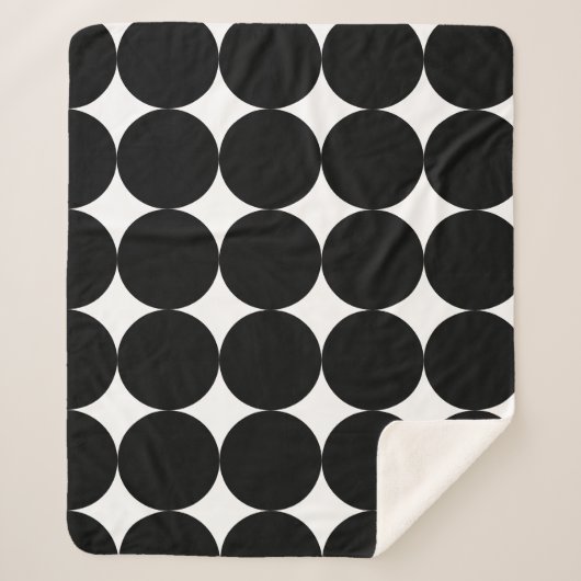 Black White Retro Geometric Cirtern Pattern Sherpa Deken (Voorkant)