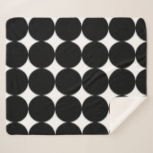 Black White Retro Geometric Cirtern Pattern Sherpa Deken (Voorkant (horizontaal))