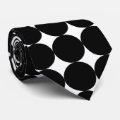 Black White Retro Geometric Cirtern Pattern Stropdas (Opgerold)