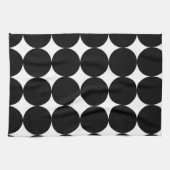 Black White Retro Geometric Cirtern Pattern Theedoek (Horizontaal)