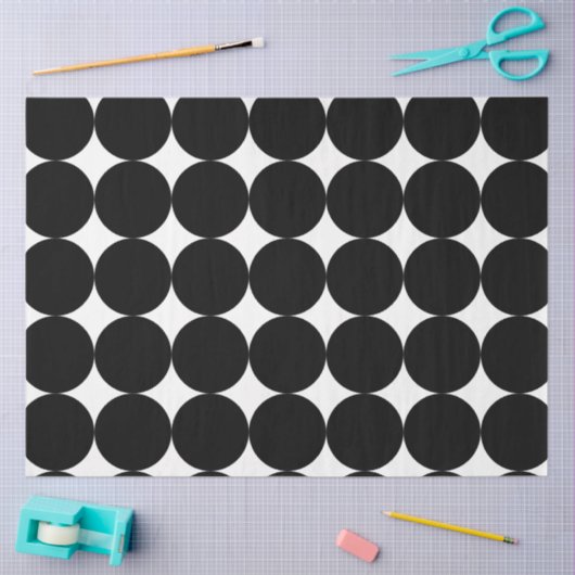 Black White Retro Geometric Cirtern Pattern Tissuepapier (Craft)