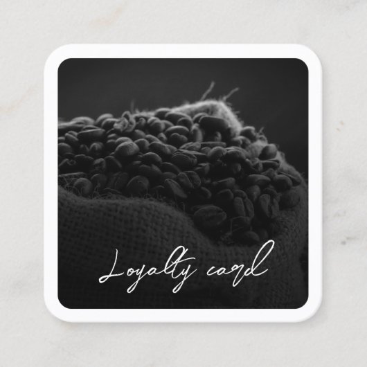 Black White Retro Photo Coffee Shop Loyalty Kaart (Voorkant)