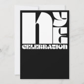 Black White Retro Typography New Year's Eve Party Kaart (Voorkant)