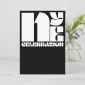 Black White Retro Typography New Year's Eve Party Kaart (Staand voorkant)