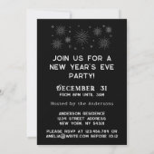 Black White Retro Typography New Year's Eve Party Kaart (Achterkant)