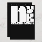 Black White Retro Typography New Year's Eve Party Kaart (Voorkant / Achterkant)