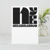 Black White Retro Typography New Year's Eve Party Kaart (Staand voorkant)