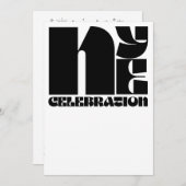 Black White Retro Typography New Year's Eve Party Kaart (Voorkant / Achterkant)
