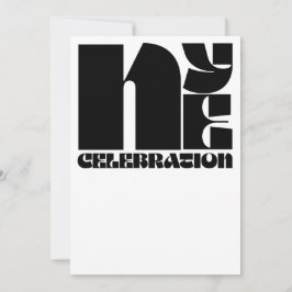 Black White Retro Typography New Year's Eve Party Kaart