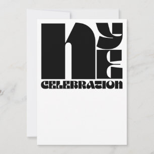 Black White Retro Typography New Year's Eve Party Kaart