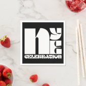 Black White Retro Typography New Year's Eve Party Servet (Insitu)