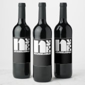 Black White Retro Typography New Year's Eve Party Wijn Etiket (Flessen)