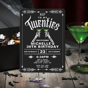 Black & White RIP voor mijn 20ste verjaardag Kaart