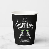 Black & White RIP voor mijn 20ste verjaardag Papieren Bekers (Achterkant)