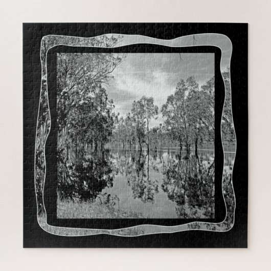 Black White River Murray Reflections, Legpuzzel (Verticaal)