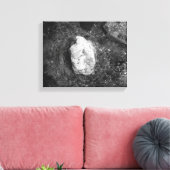Black & White Rock in het meer Water 11x14 Canvas Afdruk (Insitu (Woonkamer))