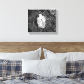 Black & White Rock in het meer Water 8x10 Canvas Afdruk (Insitu (Slaapkamer))