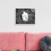 Black & White Rock in het meer Water 8x10 Canvas Afdruk (Insitu (Woonkamer))