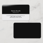 Black White Ronde Corner Trendy Visitekaartje (Voorkant / Achterkant)