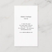 Black White Roos Floral Visitekaartje (Achterkant)