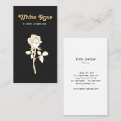 Black White Roos Floral Visitekaartje (Voorkant / Achterkant)