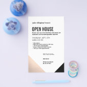 Black White, Roos Gold Hair Salon Open House Flyer (Enkel)