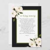 Black White Roos Photo Funeral Memory Prayer Card Bedankkaart (Achterkant)