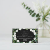 Black White Roos Wedding Elegant Modern Informatiekaartje (Staand voorkant)