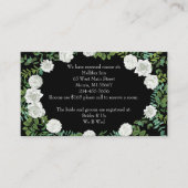 Black White Roos Wedding Elegant Modern Informatiekaartje (Voorkant)