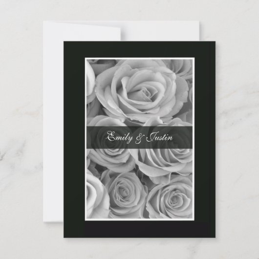 Black & White Rose Bewaar de Datum Uitnodiging (Voorkant)