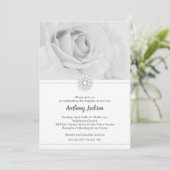 Black & White Rose Christening, Baptism Invitation (Staand voorkant)