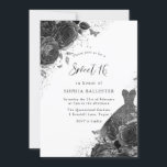 Black & White Rose & Dress  Sweet 16 Kaart<br><div class="desc">Black & White Rose & Dress  Elegant Sweet 16 Birthday Party Invitation more elegant floral design in onze winkel! Zie bijbehorend collectie in onze winkel</div>