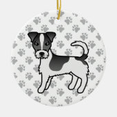 Black & White Rough Coat Jack Russell Terrier Dog Keramisch Ornament (Voorkant)