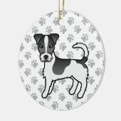Black & White Rough Coat Jack Russell Terrier Dog Keramisch Ornament (Links)
