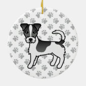Black & White Rough Coat Jack Russell Terrier Dog Keramisch Ornament (Achterkant)
