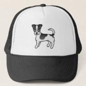 Black & White Rough Coat Jack Russell Terrier Dog Trucker Pet (Voorkant)