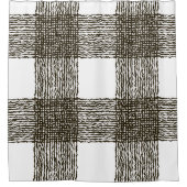 Black White Rough grid Pattern Shower Curtain Douchegordijn (Voorkant)
