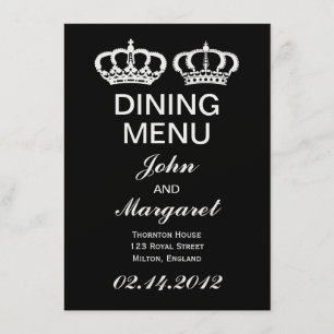 Black White Royal Couple-menu Menu