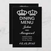 Black White Royal Couple-menu Menu (Voorkant / Achterkant)