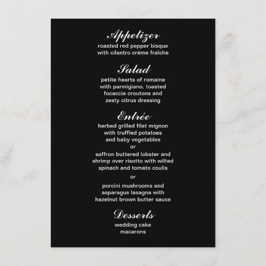 Black White Royal Couple-menu Menu (Achterkant)