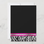 Black White Roze Zebra Afstuderen Kaart (Achterkant)