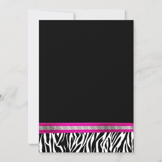 Black White Roze Zebra Afstuderen Kaart (Achterkant)