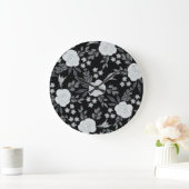 Black White Rozen Waterverf schilderen Grote Klok (Huis)