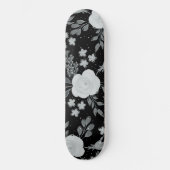Black White Rozen Waterverf schilderen Persoonlijk Skateboard (Voorkant)